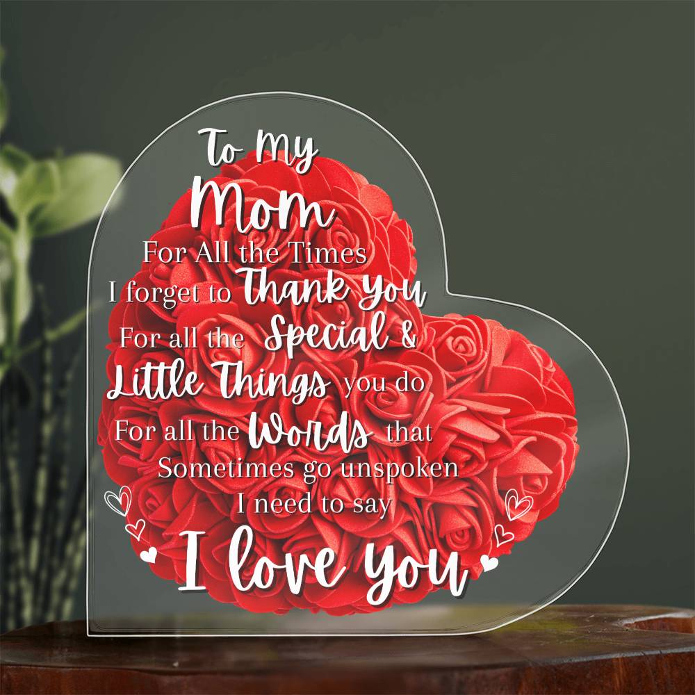 I Love You Mom Red Heart