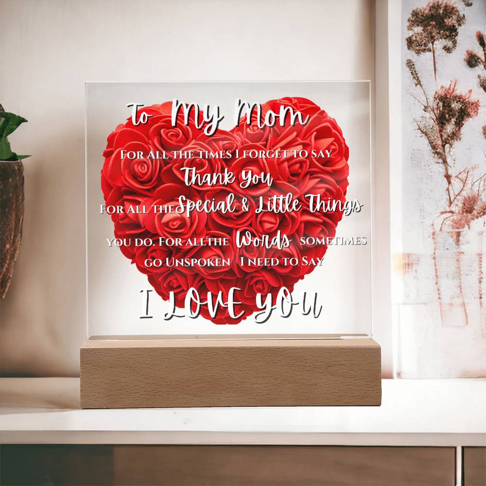 Mothers Day Acrylic Plaque Massege