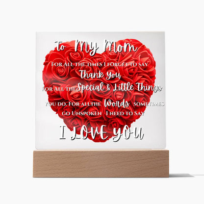 Mothers Day Acrylic Plaque Massege