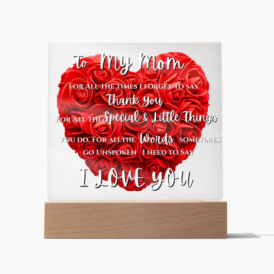 Mothers Day Acrylic Plaque Massege
