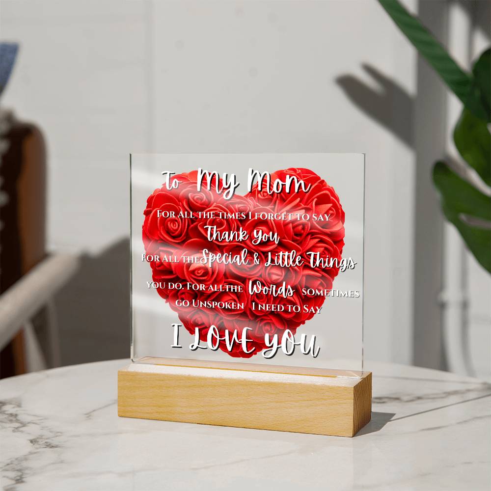 Mothers Day Acrylic Plaque Massege