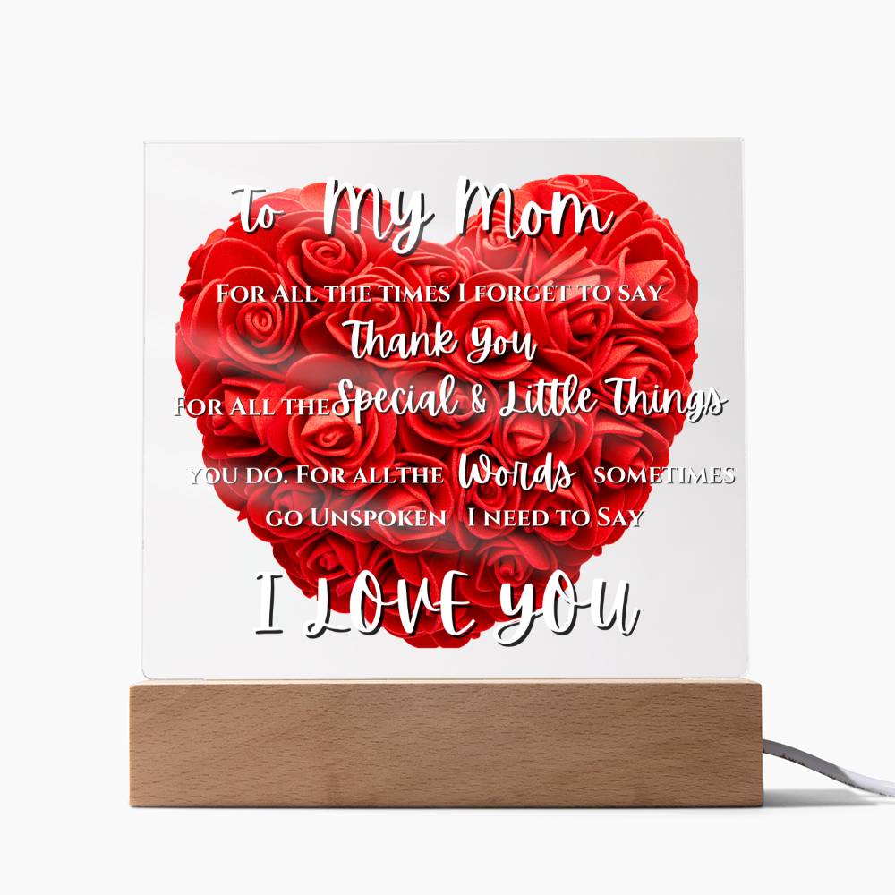 Mothers Day Acrylic Plaque Massege