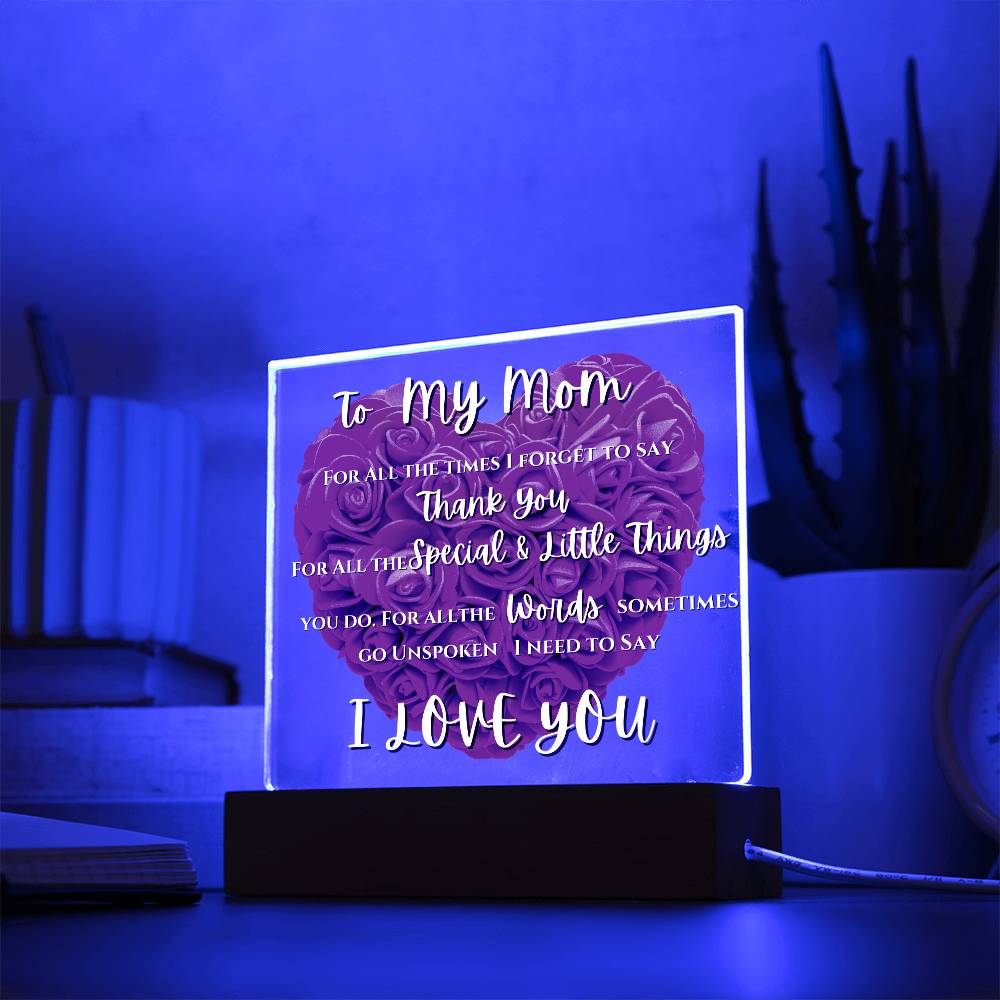 Mothers Day Acrylic Plaque Massege