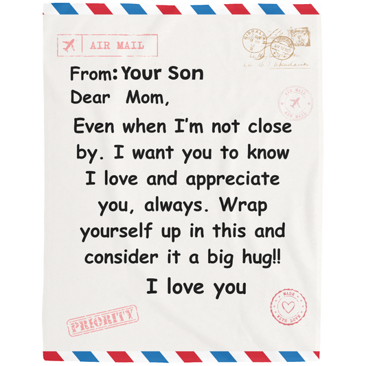 Personalized Post Card Blanket for Mom Cozy Plush Fleece Blanket - 60x80